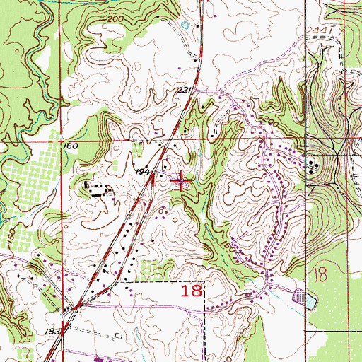 Topographic Map of Dallas Christian School, AL