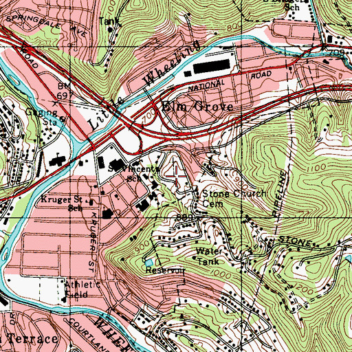 Topographic Map of Stone Church Cemetery, WV