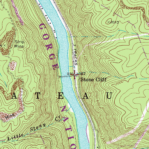 Topographic Map of Stone Cliff, WV