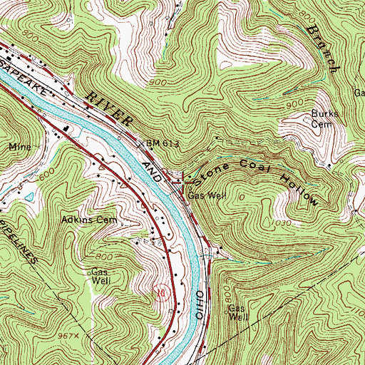 Topographic Map of Stone Coal Hollow, WV
