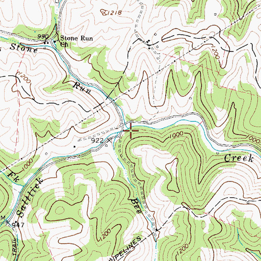Topographic Map of Stone Run, WV