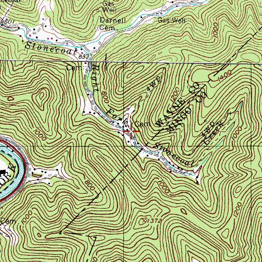 Topographic Map of Stonecoal Block School (historical), WV