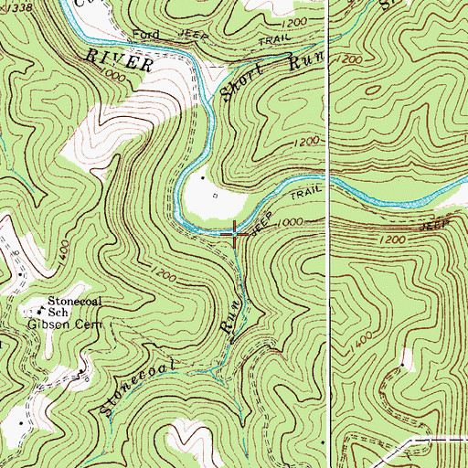 Topographic Map of Stonecoal Run, WV
