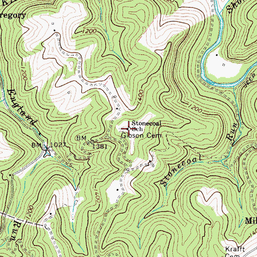 Topographic Map of Stonecoal School (historical), WV