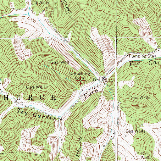 Topographic Map of Stoneking Cemetery, WV