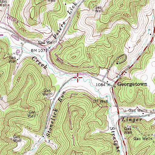 Topographic Map of Stonelick Run, WV