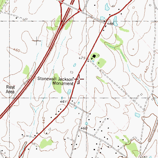 Topographic Map of Stonewall Jackson Monument, WV