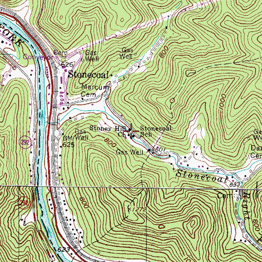 Topographic Map of Stoney Hill Church, WV