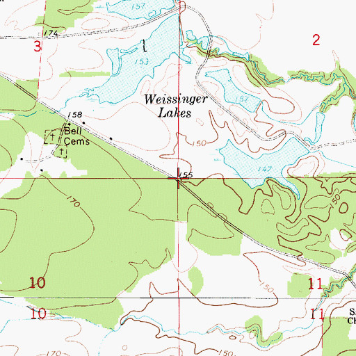 Topographic Map of Saint Chapter Primitive Baptist Church, AL