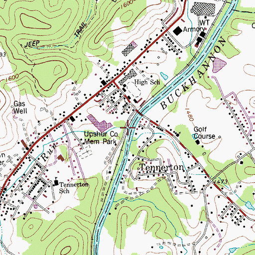 Topographic Map of Stony Run, WV