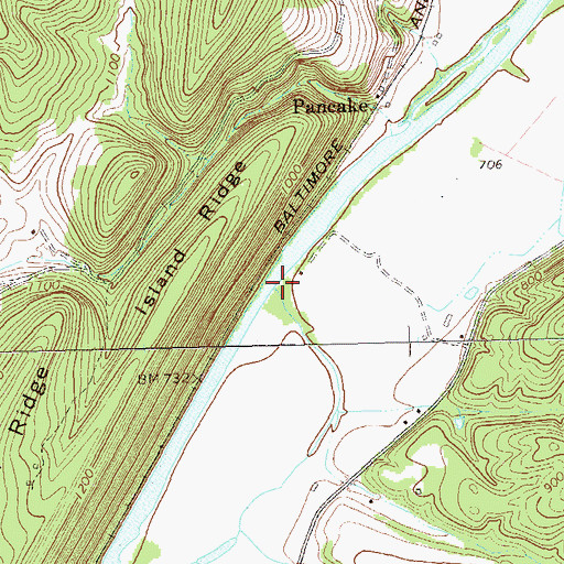 Topographic Map of Stony Run, WV