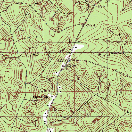 Topographic Map of Welch Cemetery, AL