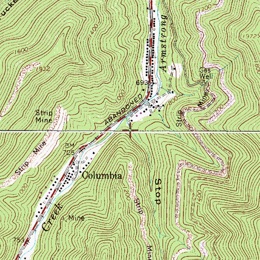 Topographic Map of Stop Hollow, WV