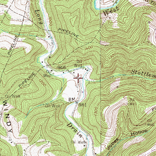 Topographic Map of Stottlemire Run, WV