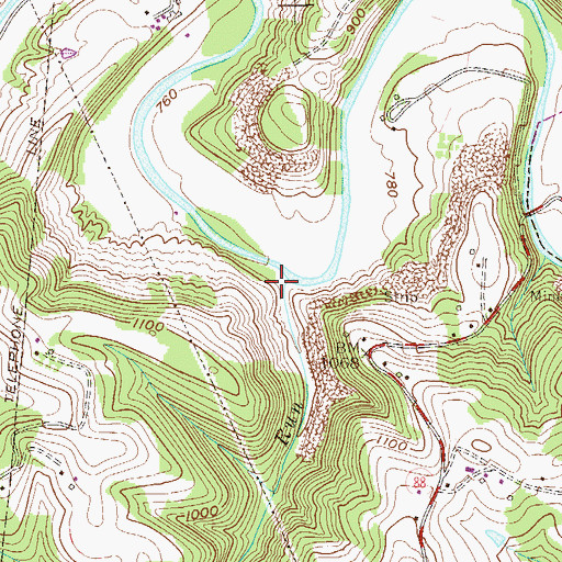 Topographic Map of Stotts Run, WV