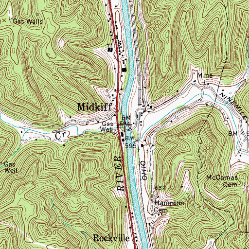 Topographic Map of Stout Creek, WV