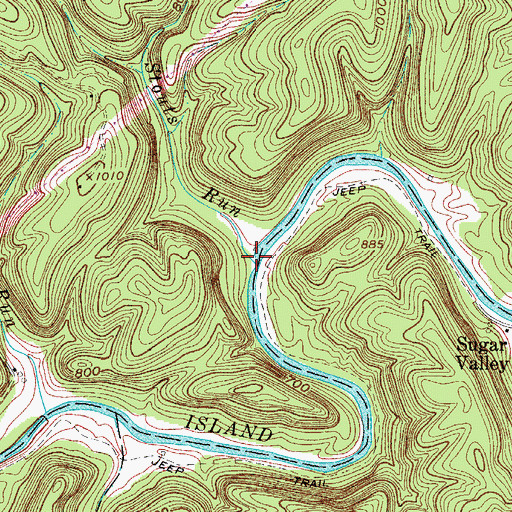 Topographic Map of Stouts Run, WV