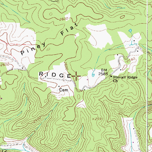 Topographic Map of Stovall Ridge, WV