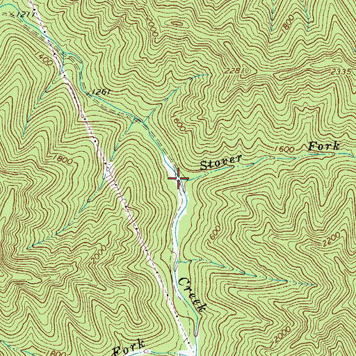 Topographic Map of Stover Fork, WV