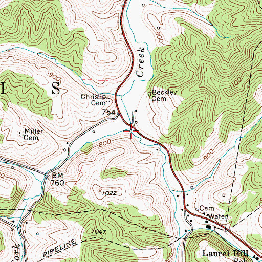 Topographic Map of Stover Fork, WV