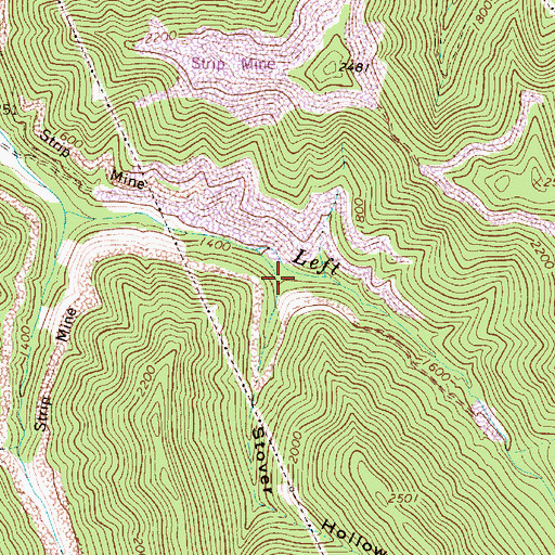 Topographic Map of Stover Hollow, WV
