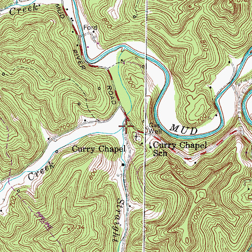 Topographic Map of Straight Fork, WV