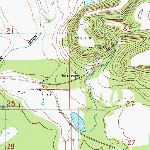 Topographic Map of Hope Church, AL