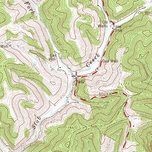 Topographic Map of Straight Fork, WV