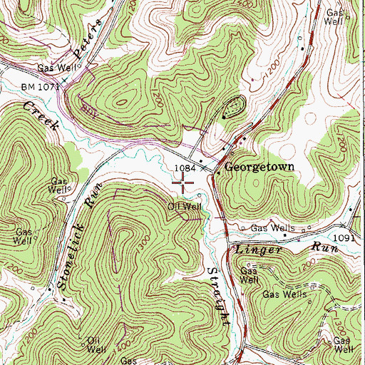 Topographic Map of Straight Fork, WV