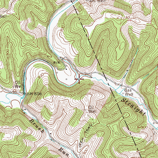 Topographic Map of Straight Fork, WV