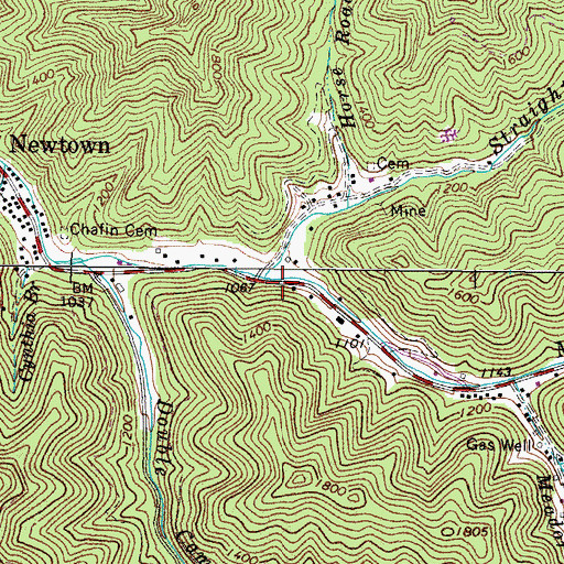 Topographic Map of Straight Fork, WV