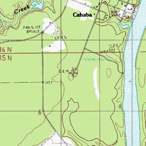 Topographic Map of New Cahaba Cemetery, AL