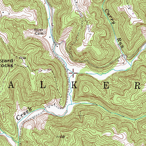 Topographic Map of Straight Run, WV