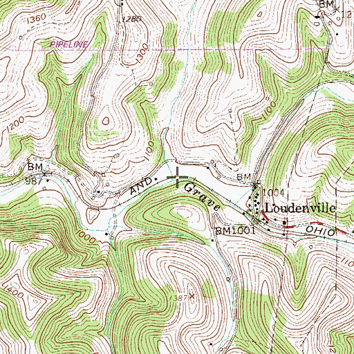 Topographic Map of Straight Run, WV