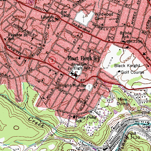 Topographic Map of Stratton Junior High School (historical), WV