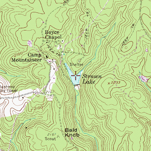 Topographic Map of Strawn Lake, WV