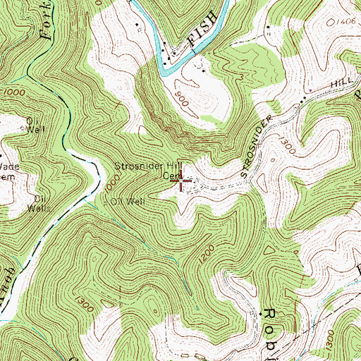 Topographic Map of Strosnider Hill Cemetery, WV