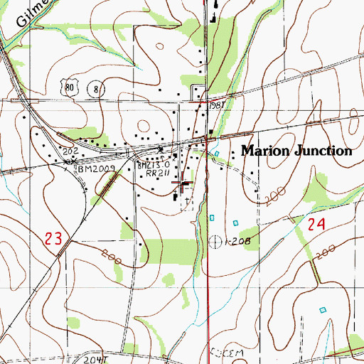 Topographic Map of Marion Junction Church, AL