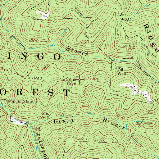 Topographic Map of Stroud Cemetery, WV
