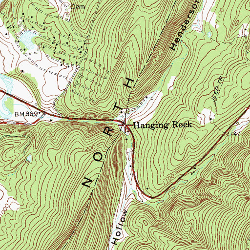 Topographic Map of Stuart Hollow, WV