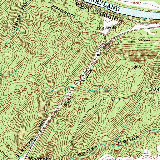Topographic Map of Stuart Tunnel, WV