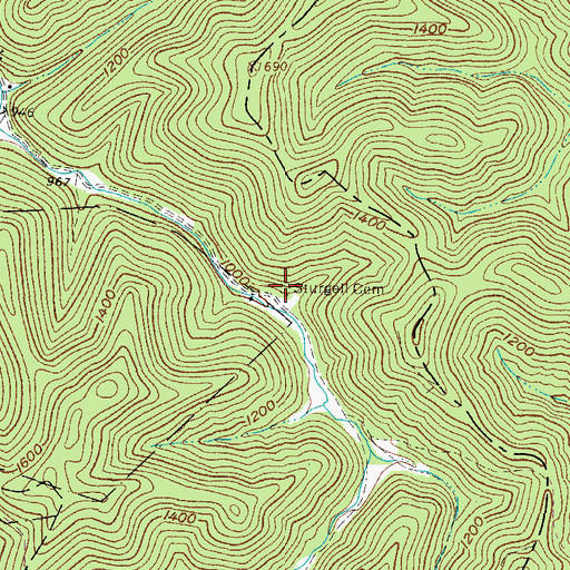 Topographic Map of Sturgell Cemetery, WV