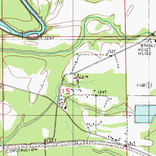 Topographic Map of Witt Cemetery, AL