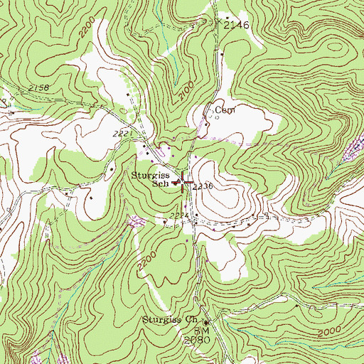 Topographic Map of Sturgiss School (historical), WV