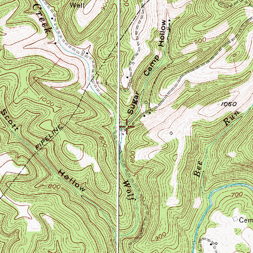 Topographic Map of Sugar Camp Hollow, WV