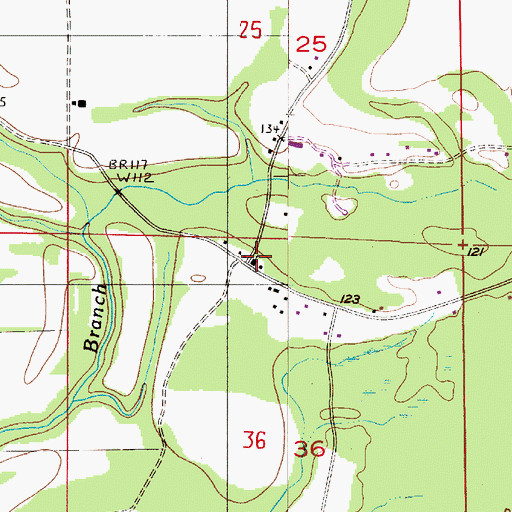 Topographic Map of New Shiloh Church, AL