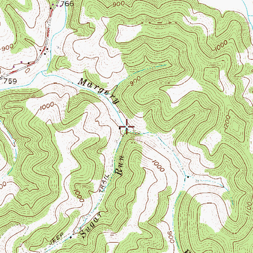 Topographic Map of Sugar Run, WV
