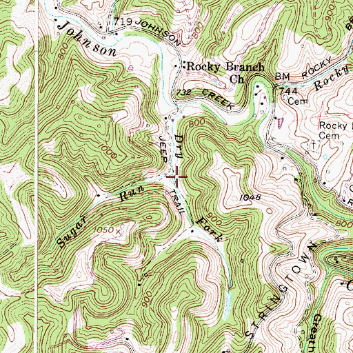Topographic Map of Sugar Run, WV