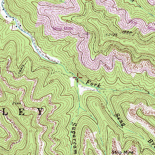 Topographic Map of Sugarcamp Branch, WV