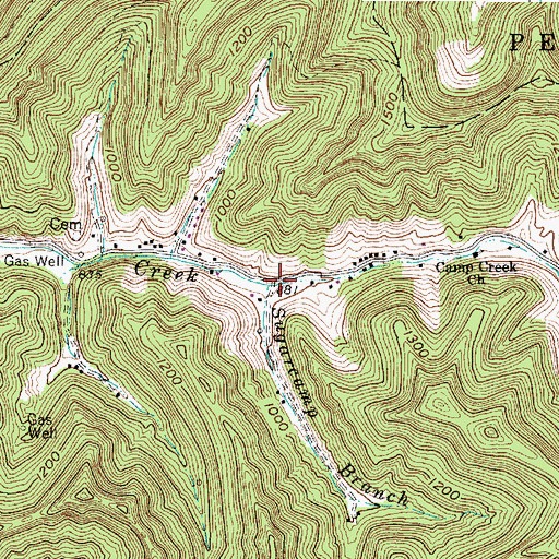 Topographic Map of Sugarcamp Branch, WV